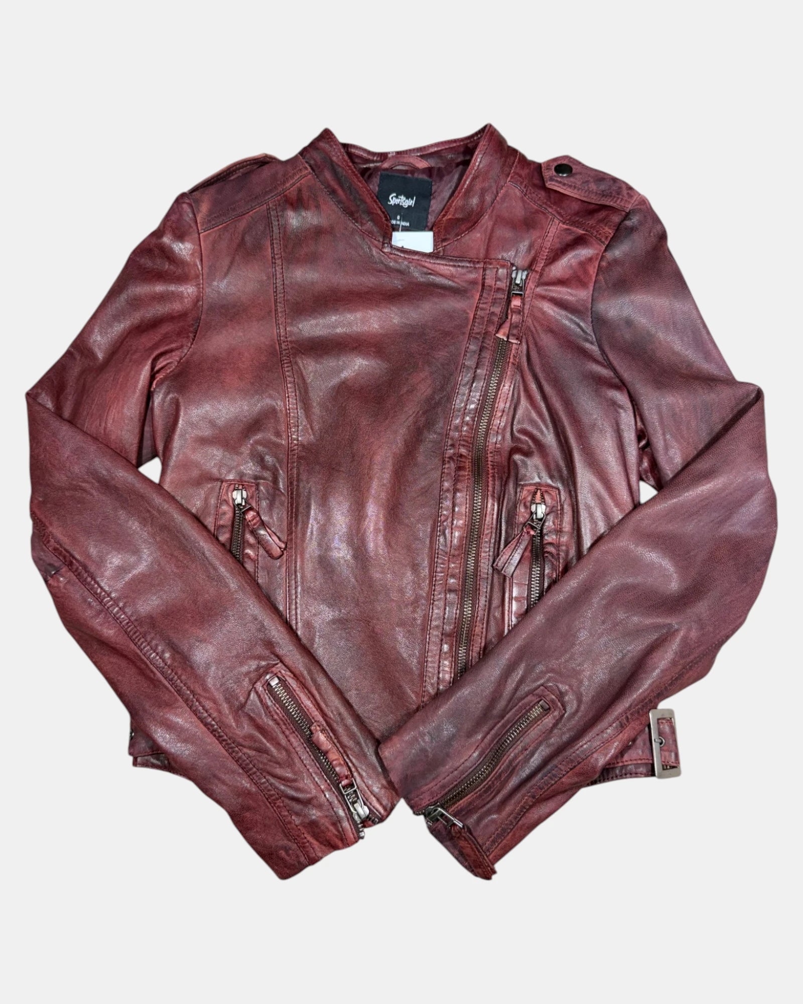 Vintage Sportsgirl Red Leather Jacket | Size 6