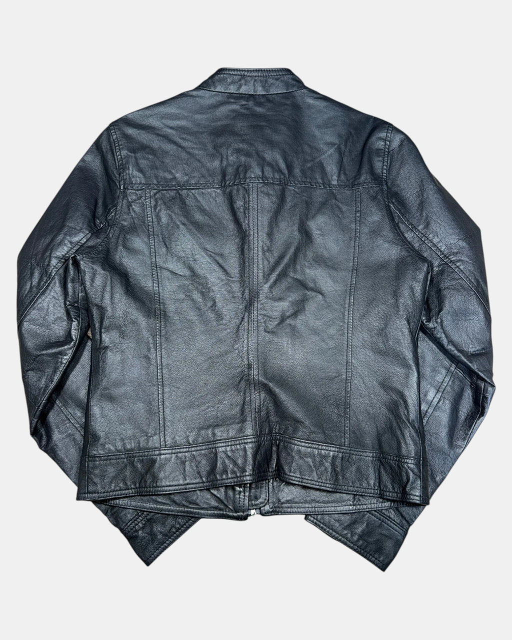 Black Leather Motorcycle Jacket | Size 10