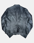 Black Leather Motorcycle Jacket | Size 10