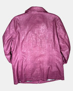 Pink Faux Leather Motorcycle Jacket