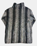 Faux Fur Thin Multi Tone Coat | Est. Size M-L - Zip Vintage