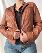 Vintage Brown Leather Motorcycle Jacket