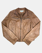 Vintage Brown Leather Motorcycle Jacket