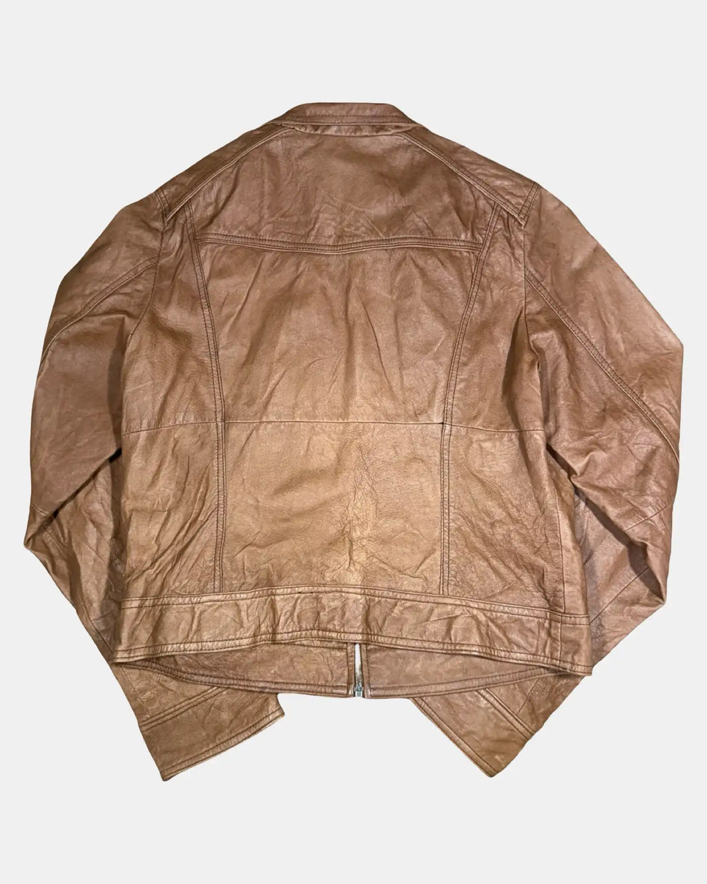 Vintage Brown Leather Motorcycle Jacket