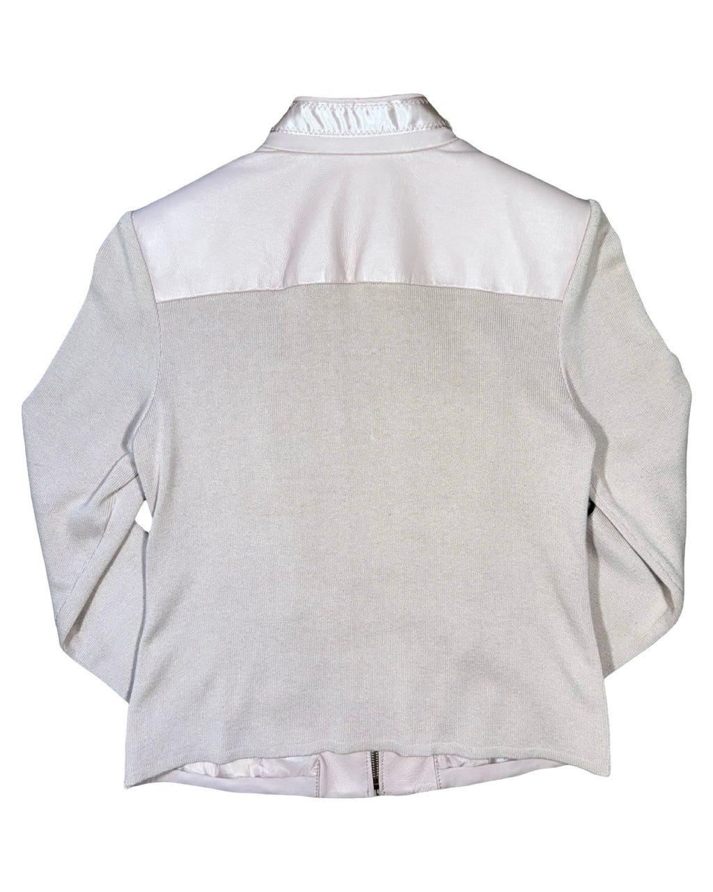 Blush Pink Leather Moto Jacket