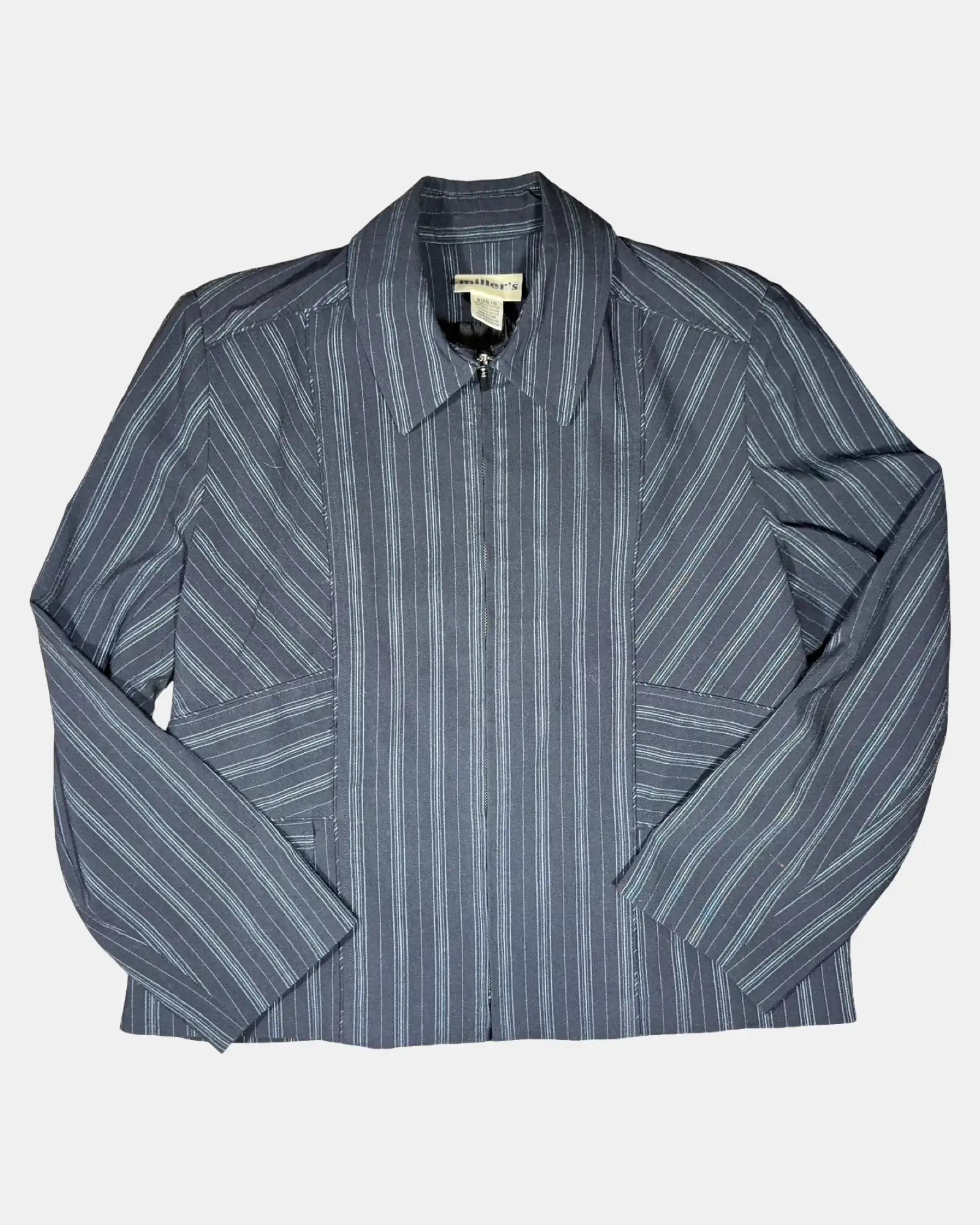 Black Striped Boxy Jacket