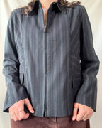 Black Striped Boxy Jacket