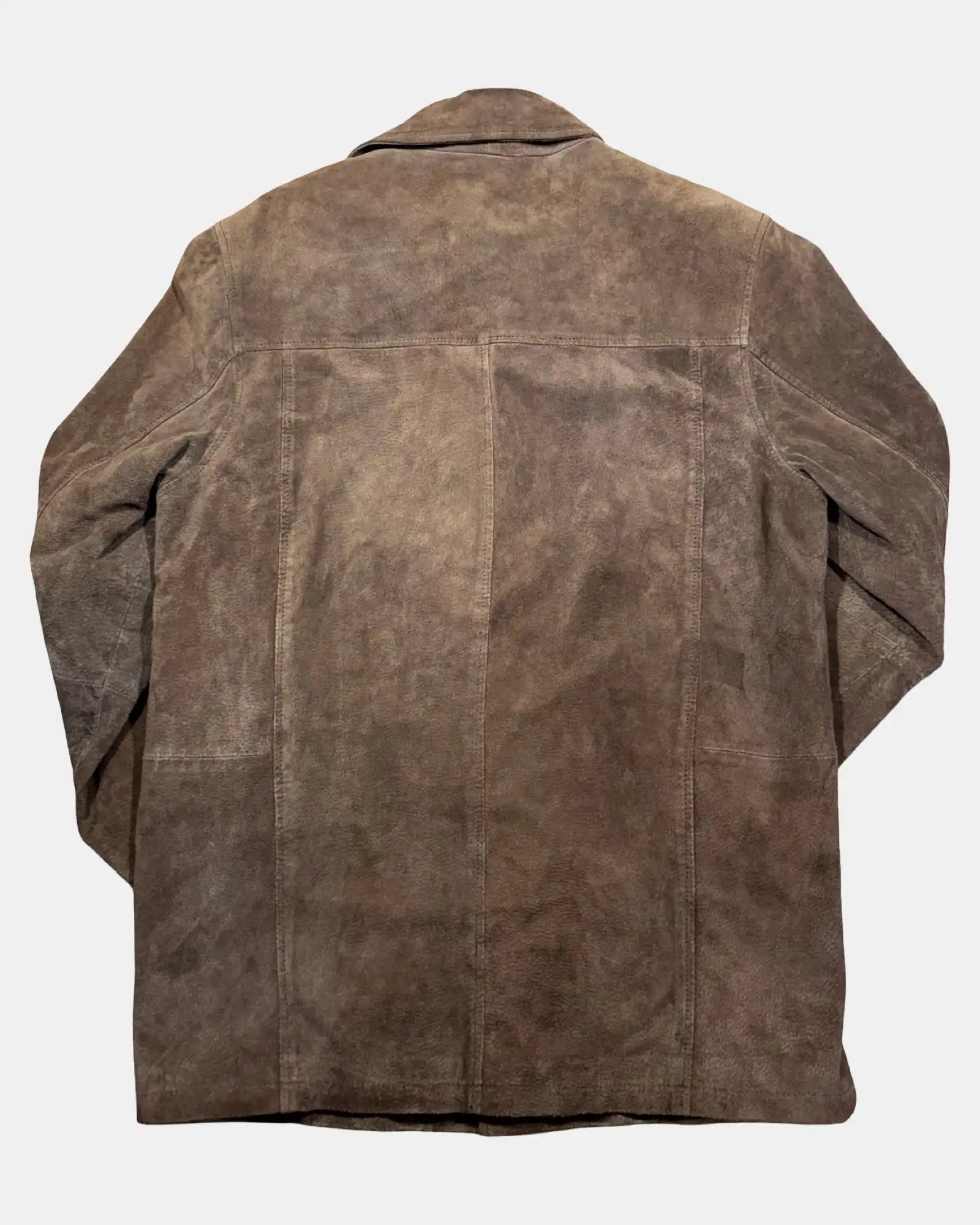 Brown Suede Fitted Leather Jacket