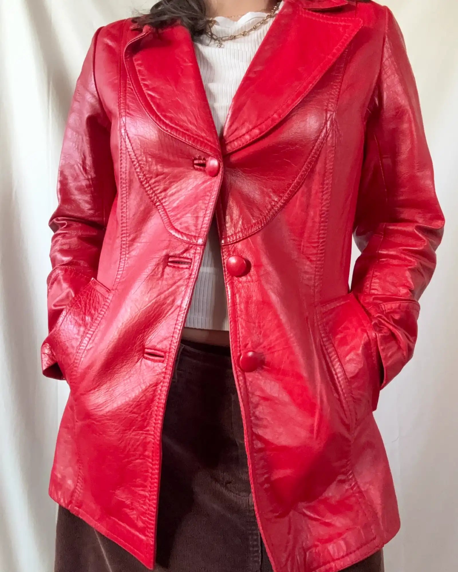 Vintage 1970s Red Leather Jacket