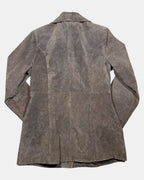 Brown Suede Fitted Leather Jacket