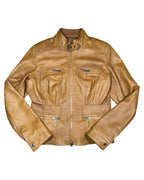 Tan Leather Motorcycle Jacket