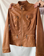Tan Leather Motorcycle Jacket