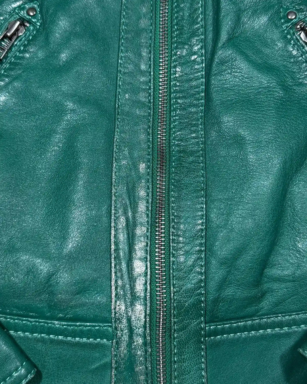 Green Leather Motorcycle Jacket