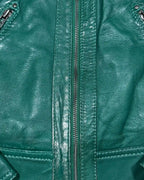 Green Leather Motorcycle Jacket
