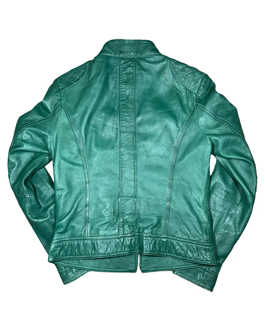 Green Leather Motorcycle Jacket