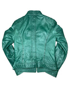 Green Leather Motorcycle Jacket