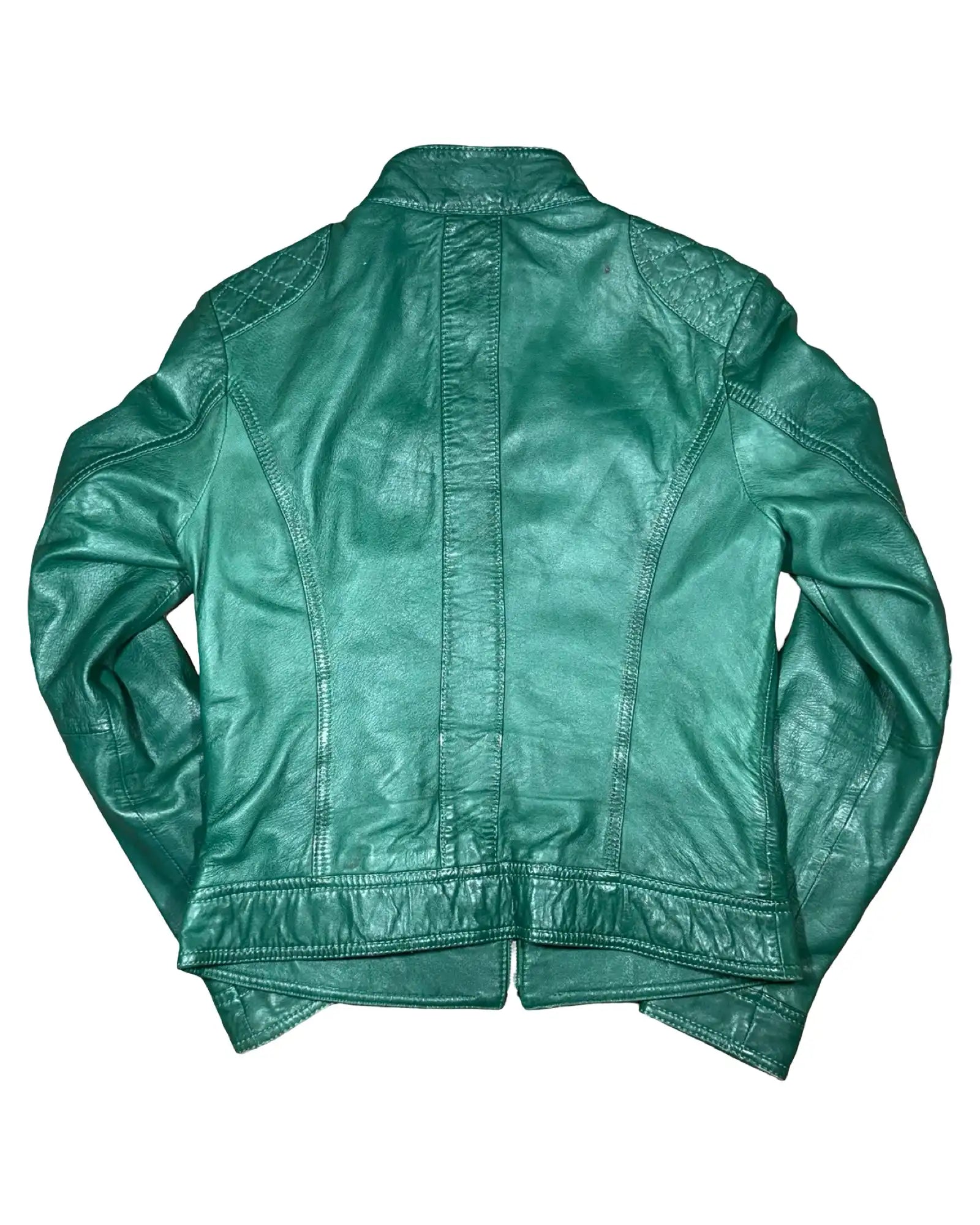 Green Leather Motorcycle Jacket