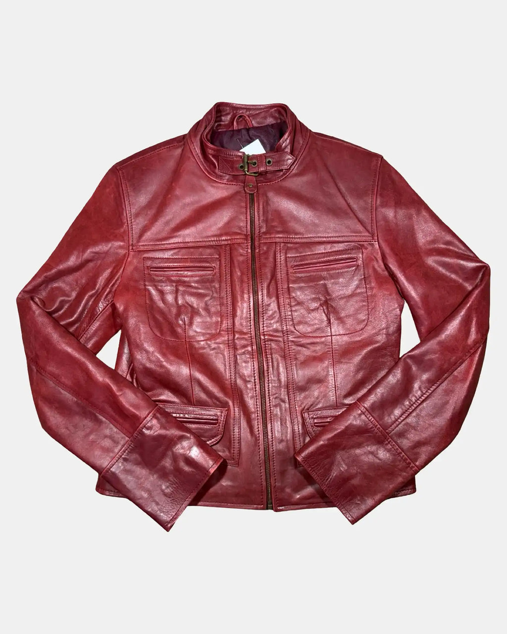 Red Leather Motorcycle Jacket