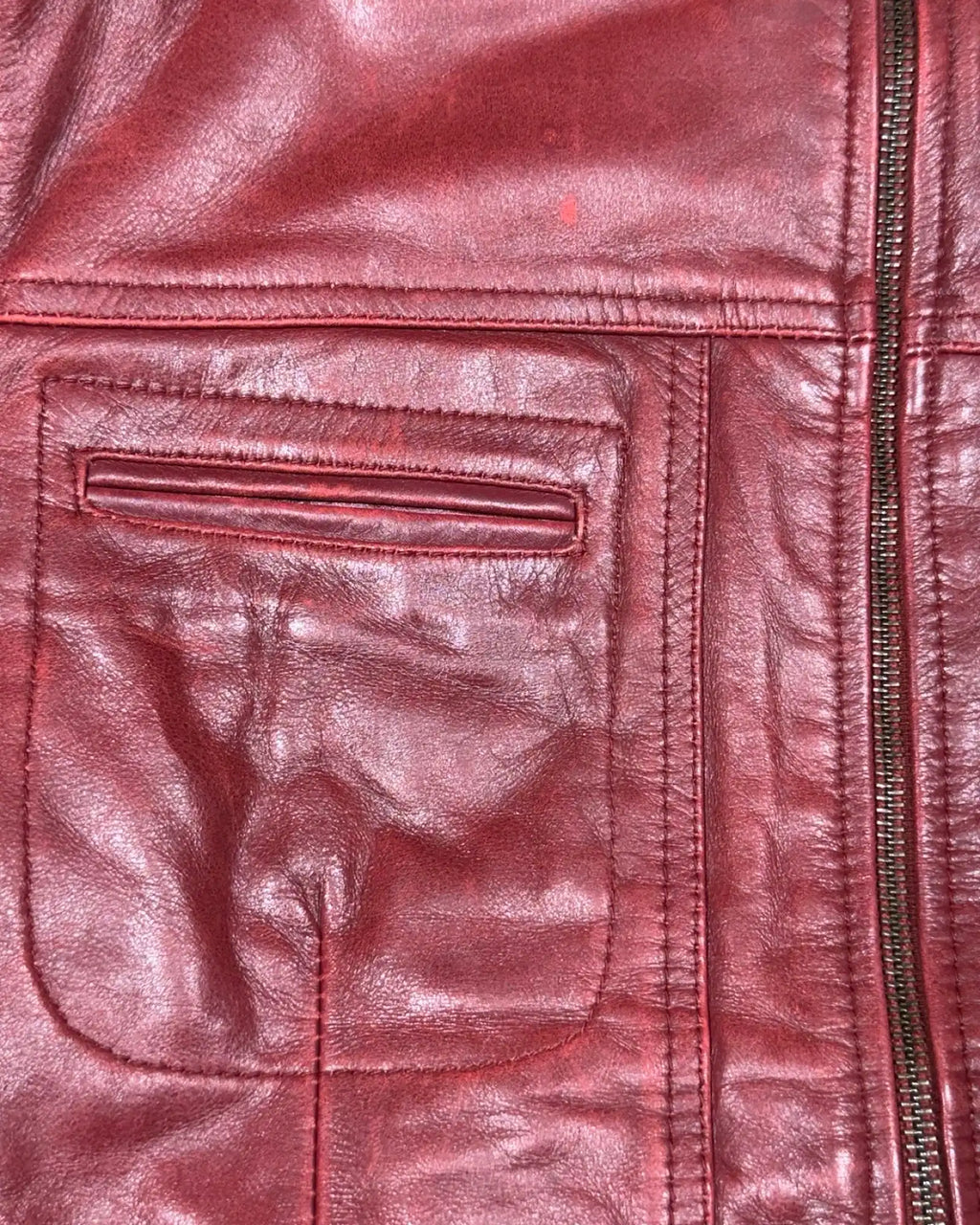 Red Leather Motorcycle Jacket