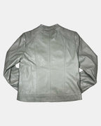 Light Green Faux Leather Motorcycle Jacket