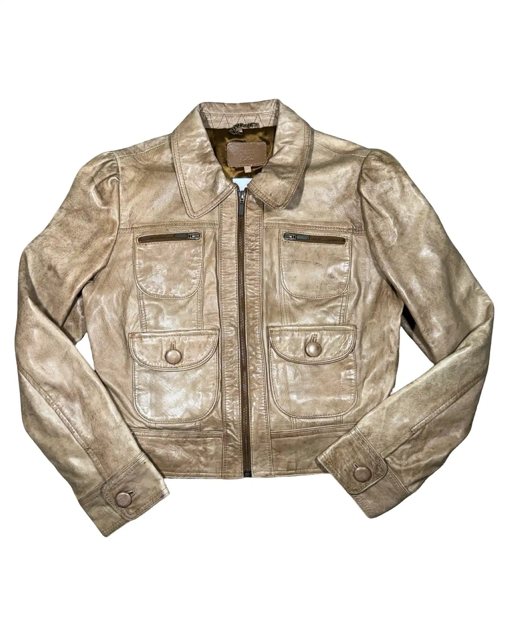 Light Brown Leather Motorcycle Jacket