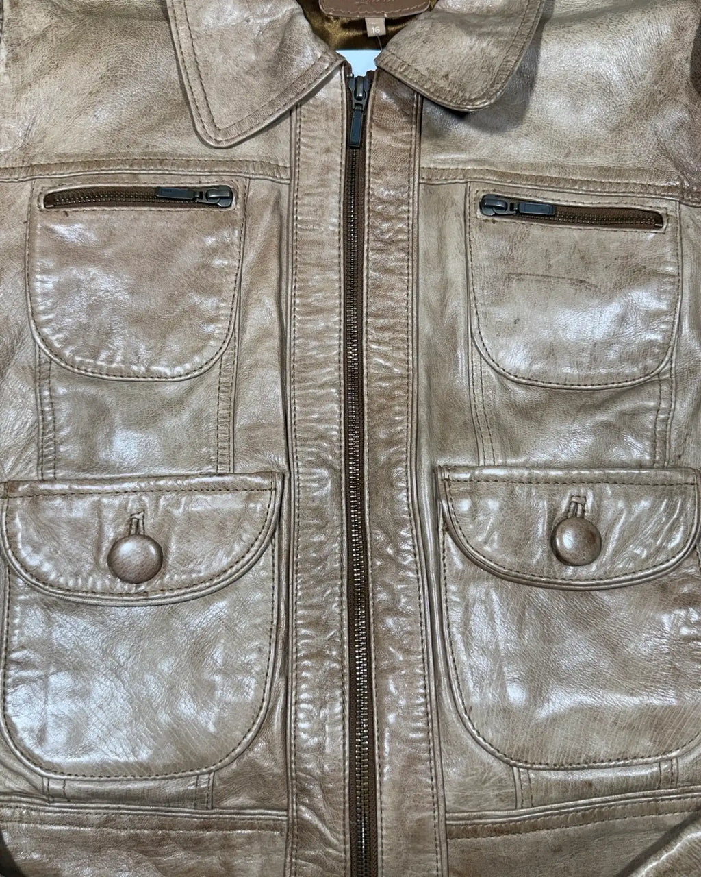 Light Brown Leather Motorcycle Jacket