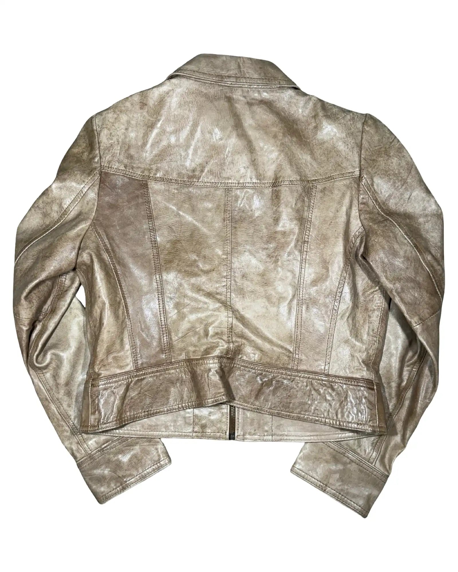 Light Brown Leather Motorcycle Jacket