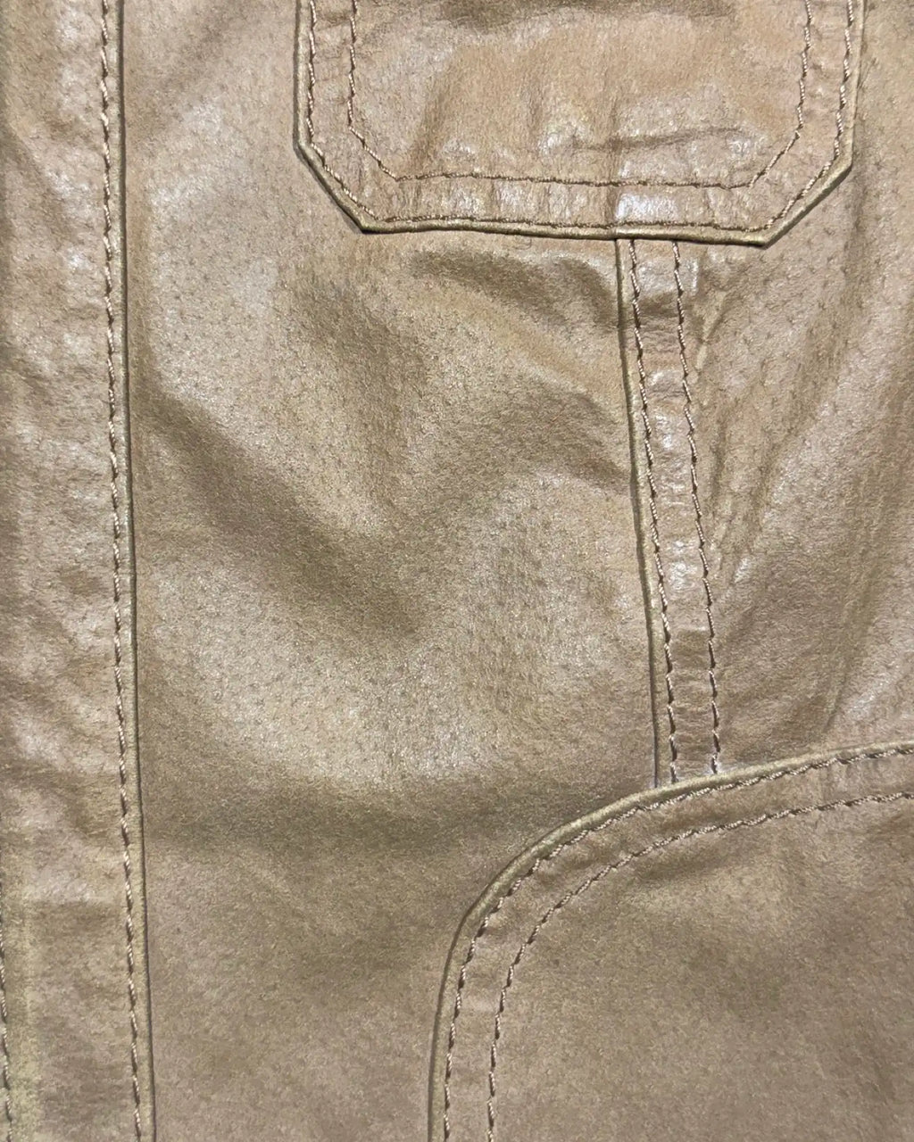 Suede Leather Jacket with Fabric Trim