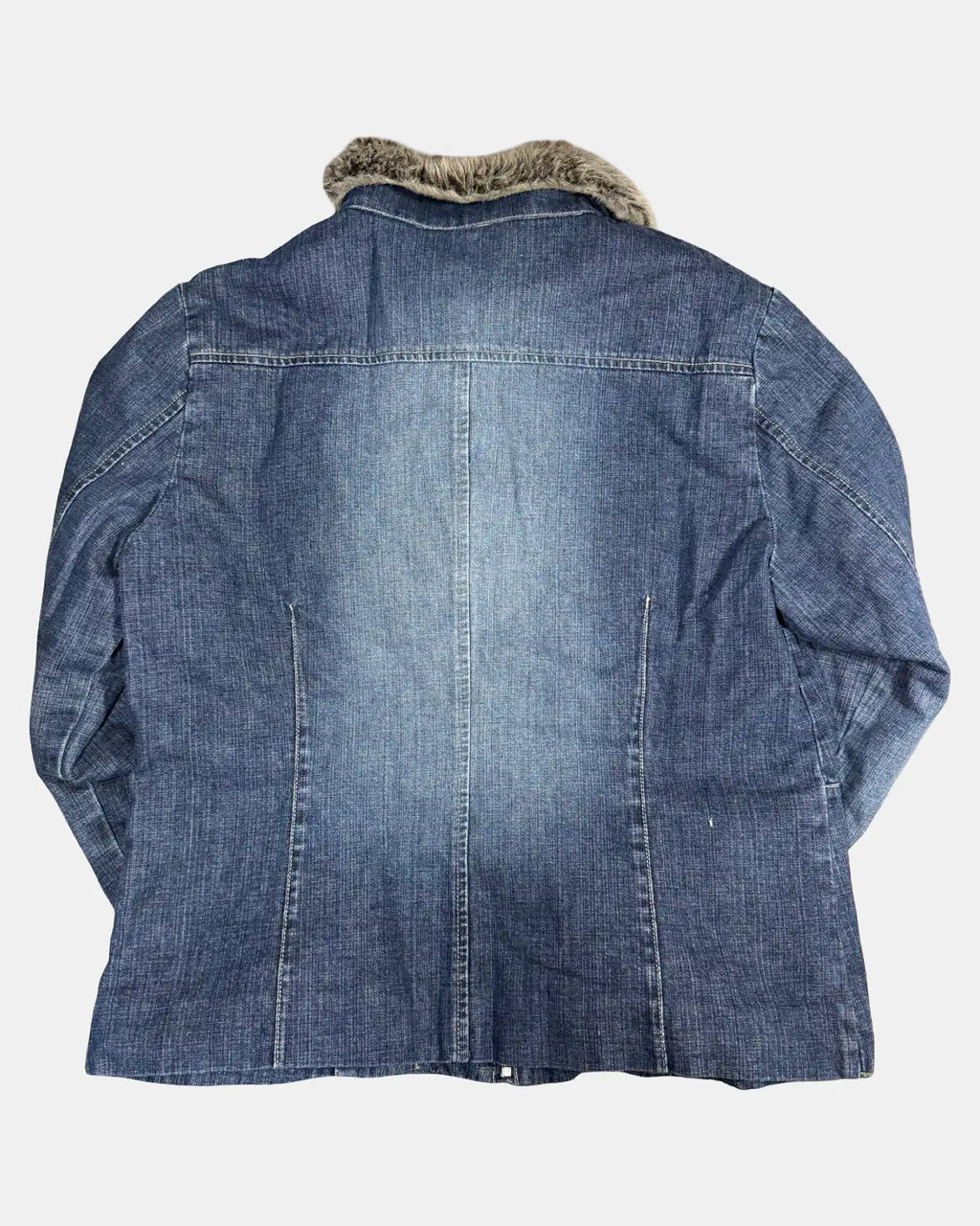 Denim Jacket with Faux Fur Trim