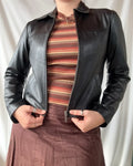 Black Leather Fitted Jacket