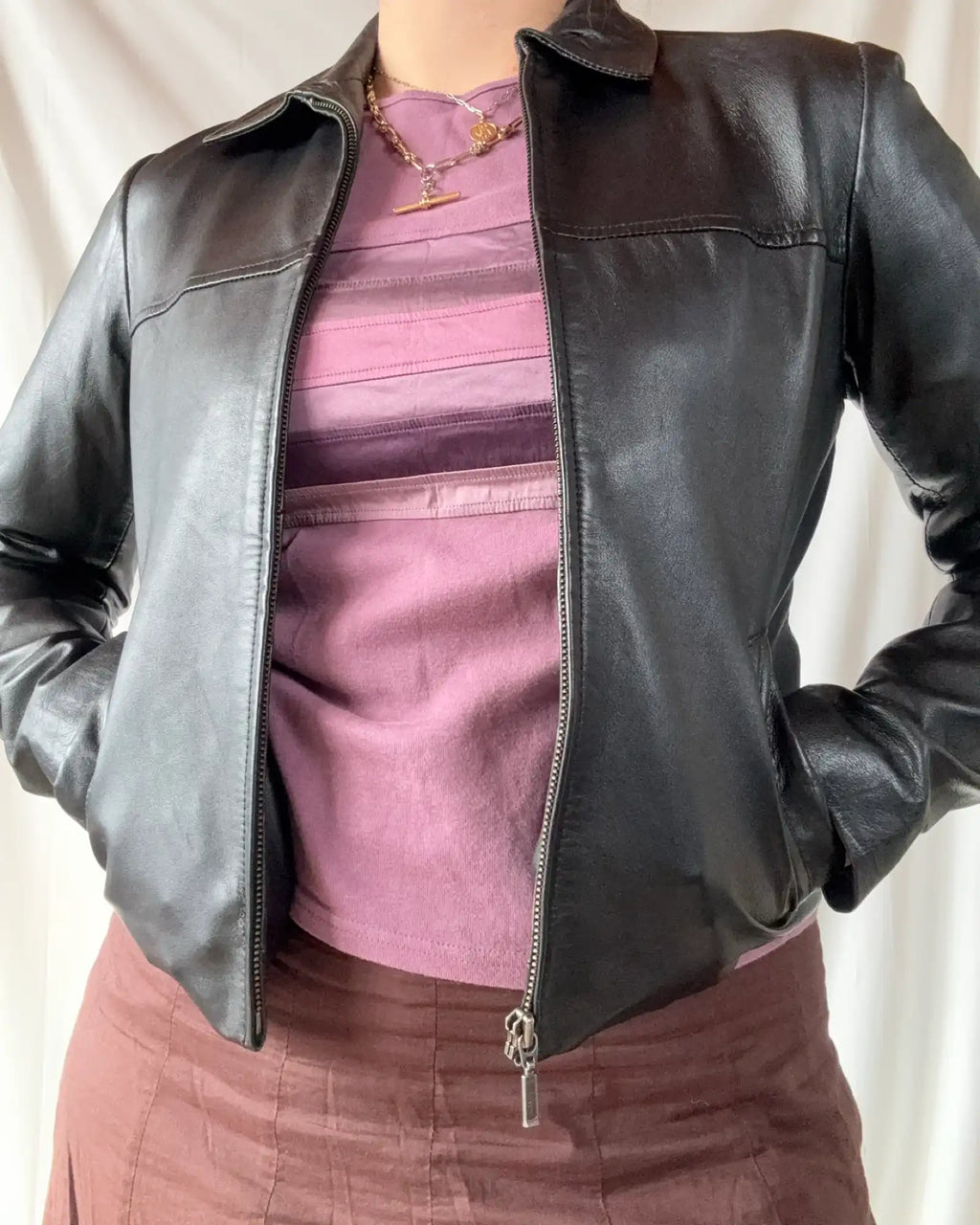 Black Leather Fitted Jacket