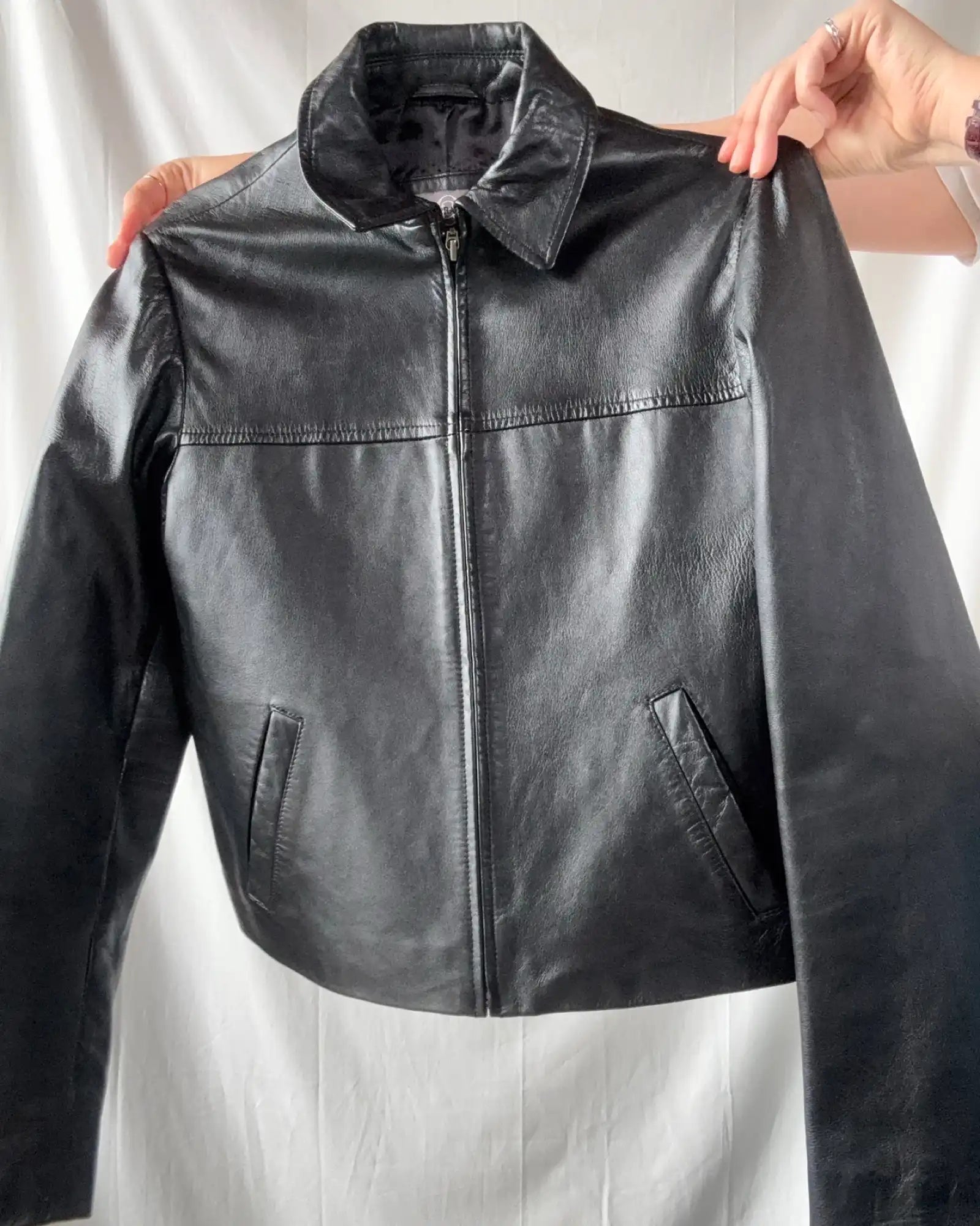Black Leather Fitted Jacket