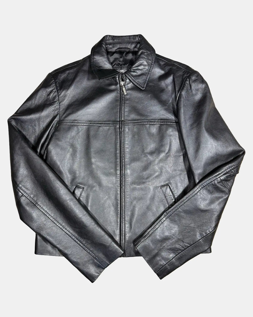 Black Leather Fitted Jacket