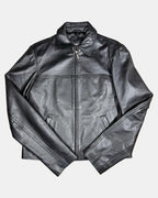 Black Leather Fitted Jacket