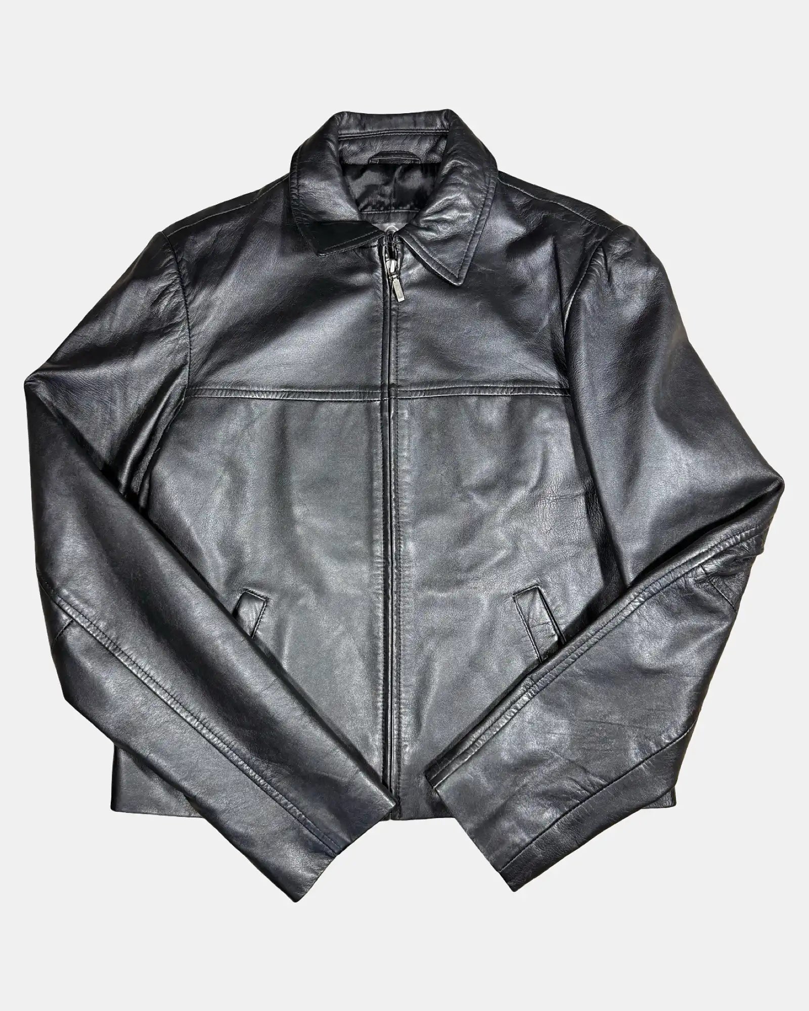 Black Leather Fitted Jacket