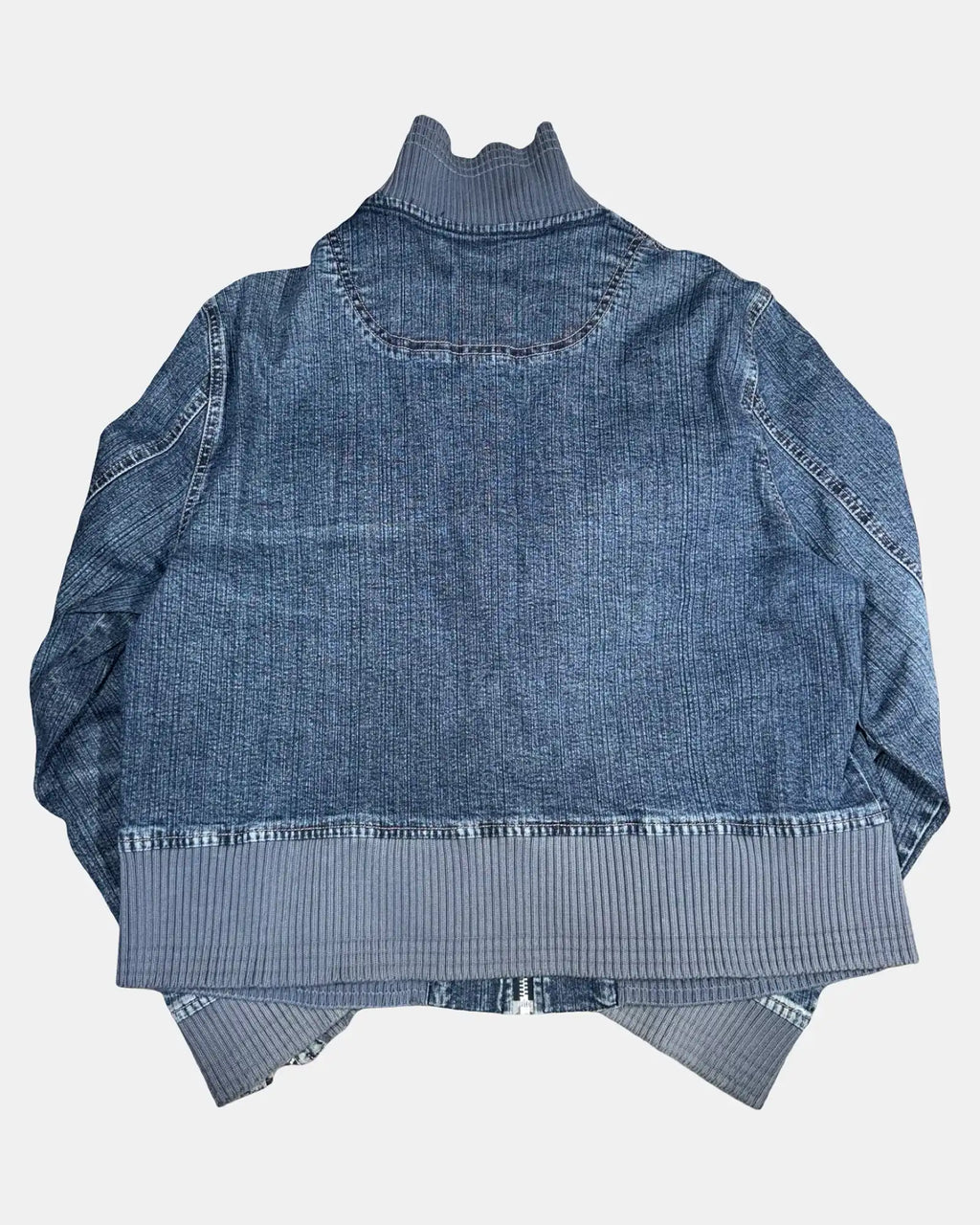 Denim Jacket with Blue Fabric Trim