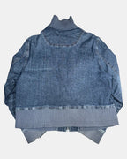 Denim Jacket with Blue Fabric Trim