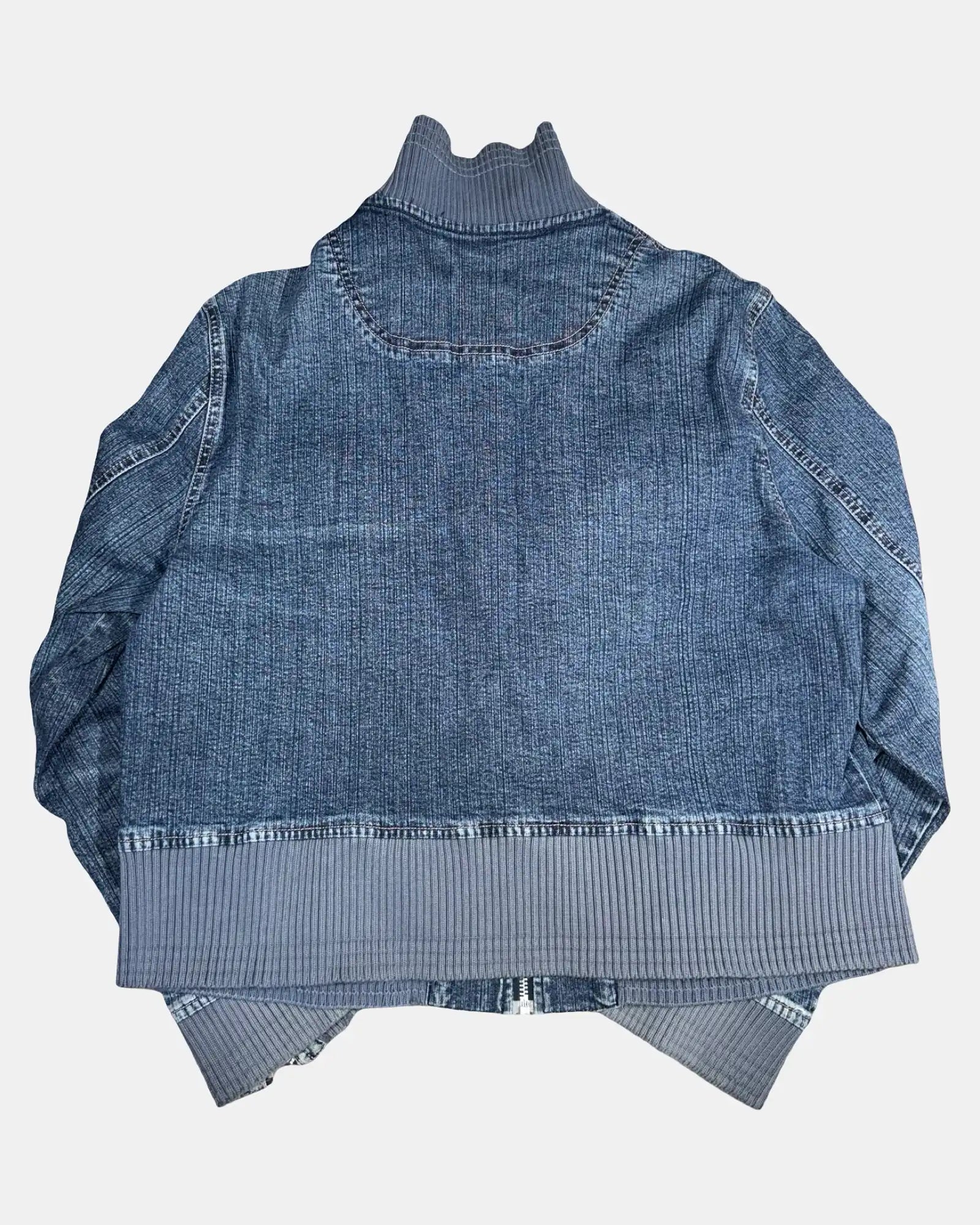 Denim Jacket with Blue Fabric Trim