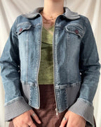 Denim Jacket with Blue Fabric Trim