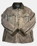 Brown Suede Leather Jacket Faux Fur Trim