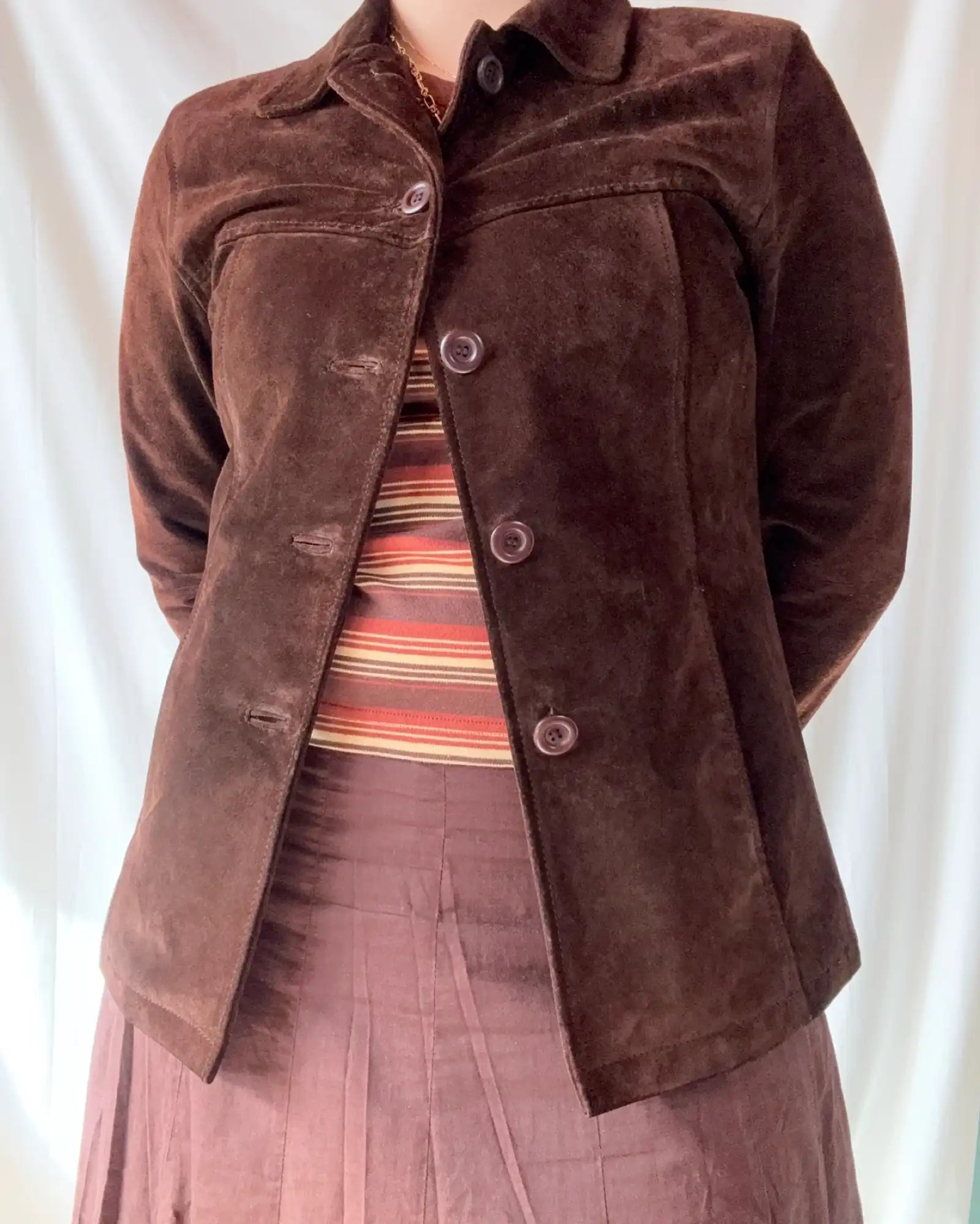 Brown Suede Leather Soft Coat