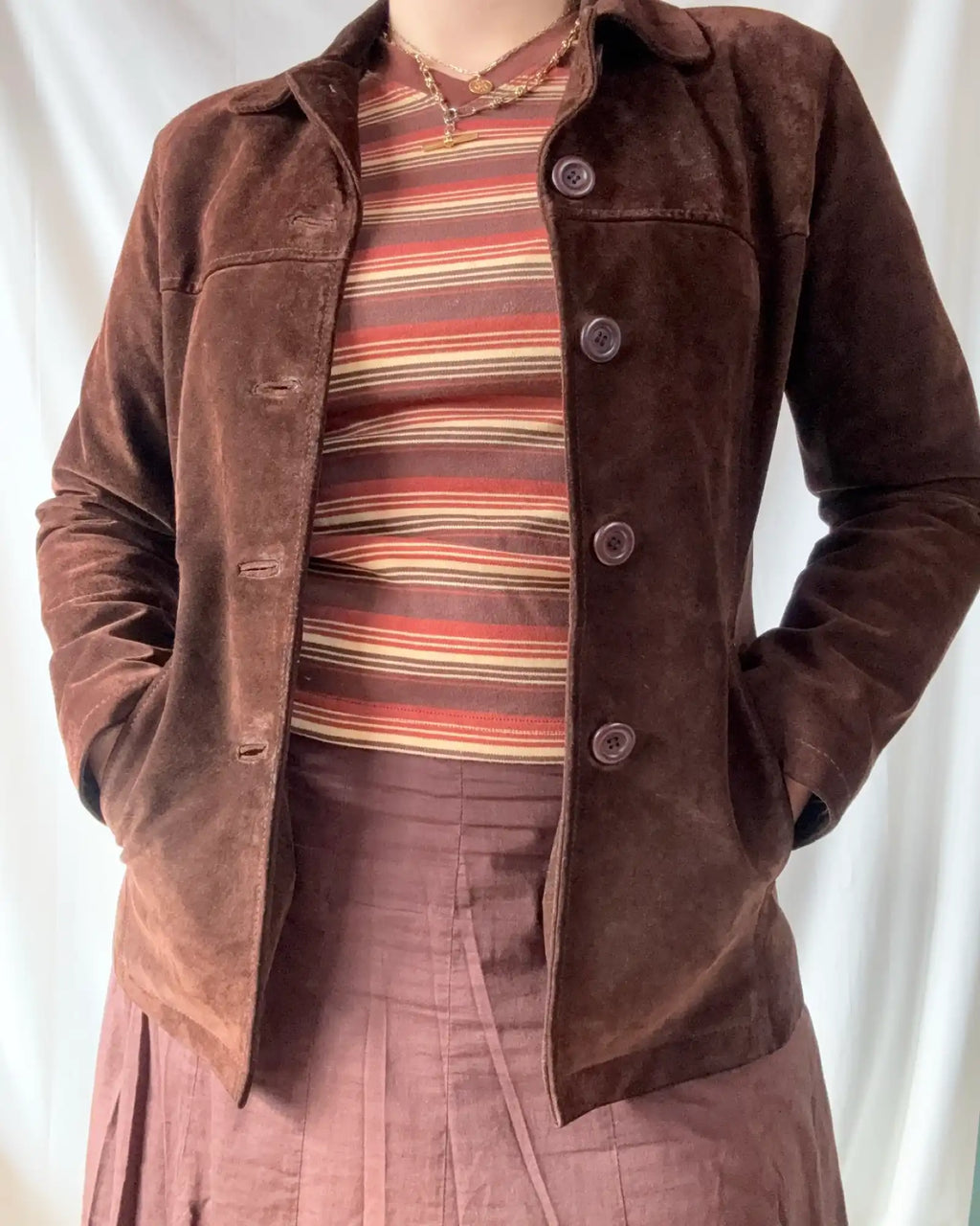 Brown Suede Leather Soft Coat