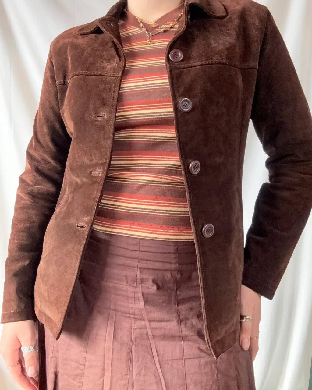 Brown Suede Leather Soft Coat
