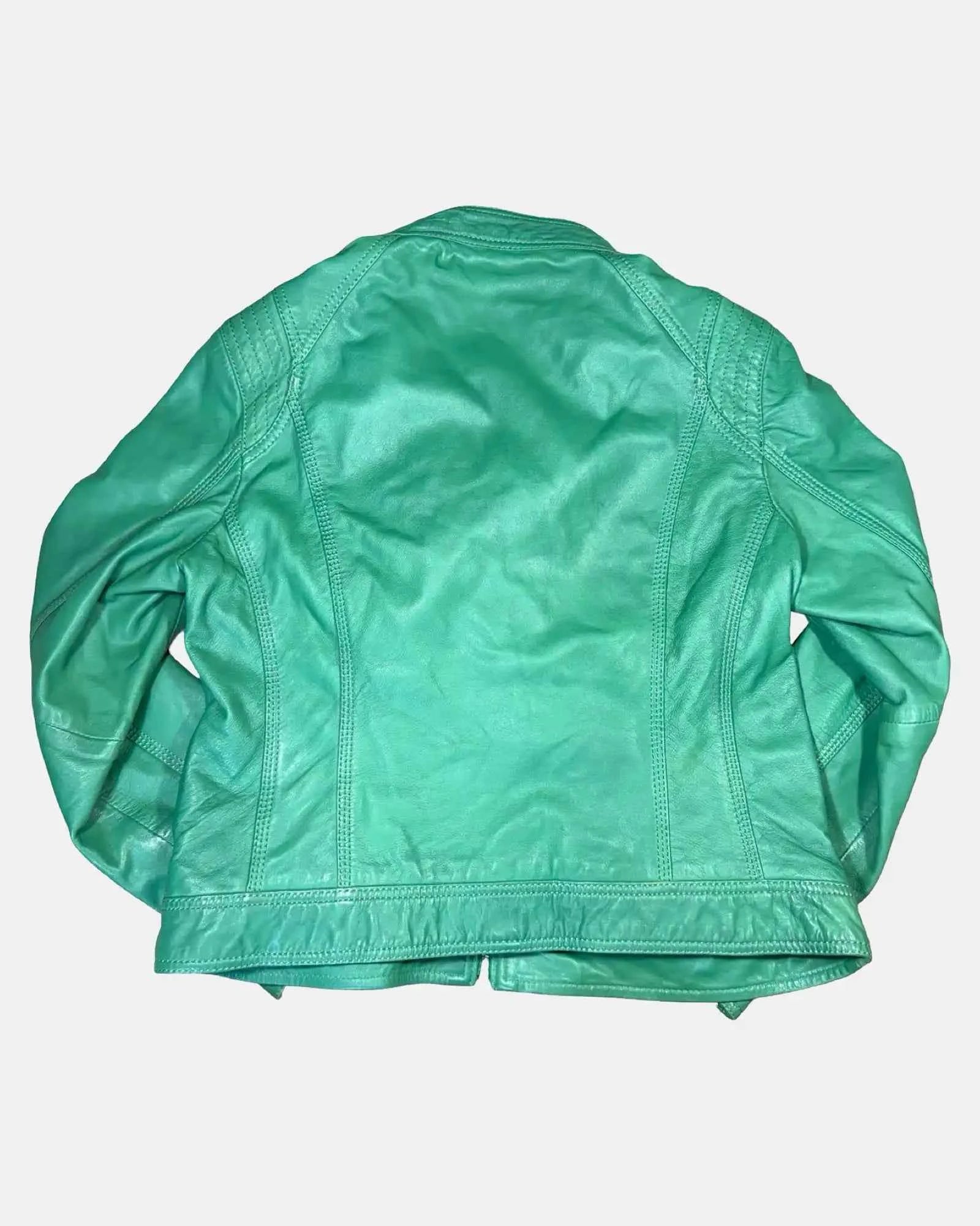 Green Leather Motorcycle Jacket