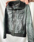 Dark Green Italian Leather Motorcycle Jacket