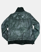 Dark Green Italian Leather Motorcycle Jacket