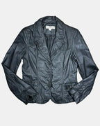 Black Leather Button Up Jacket