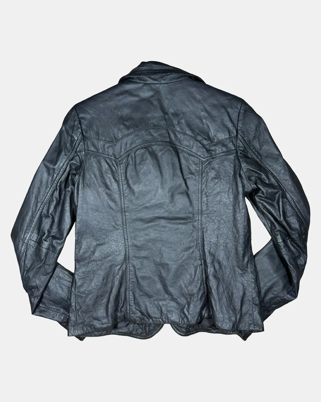 Black Leather Button Up Jacket