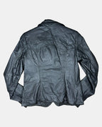 Black Leather Button Up Jacket