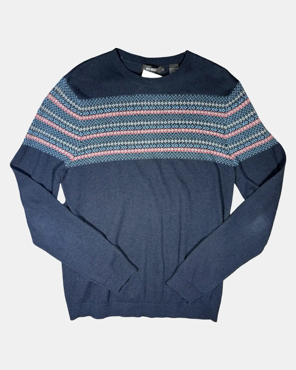Oxford Patterned Knit Blue Jumper